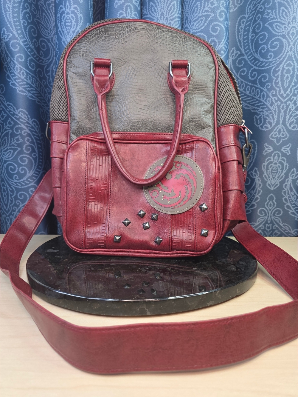 Game of Thrones Targaryen Sigil Faux Crocodile Backpack (2017)